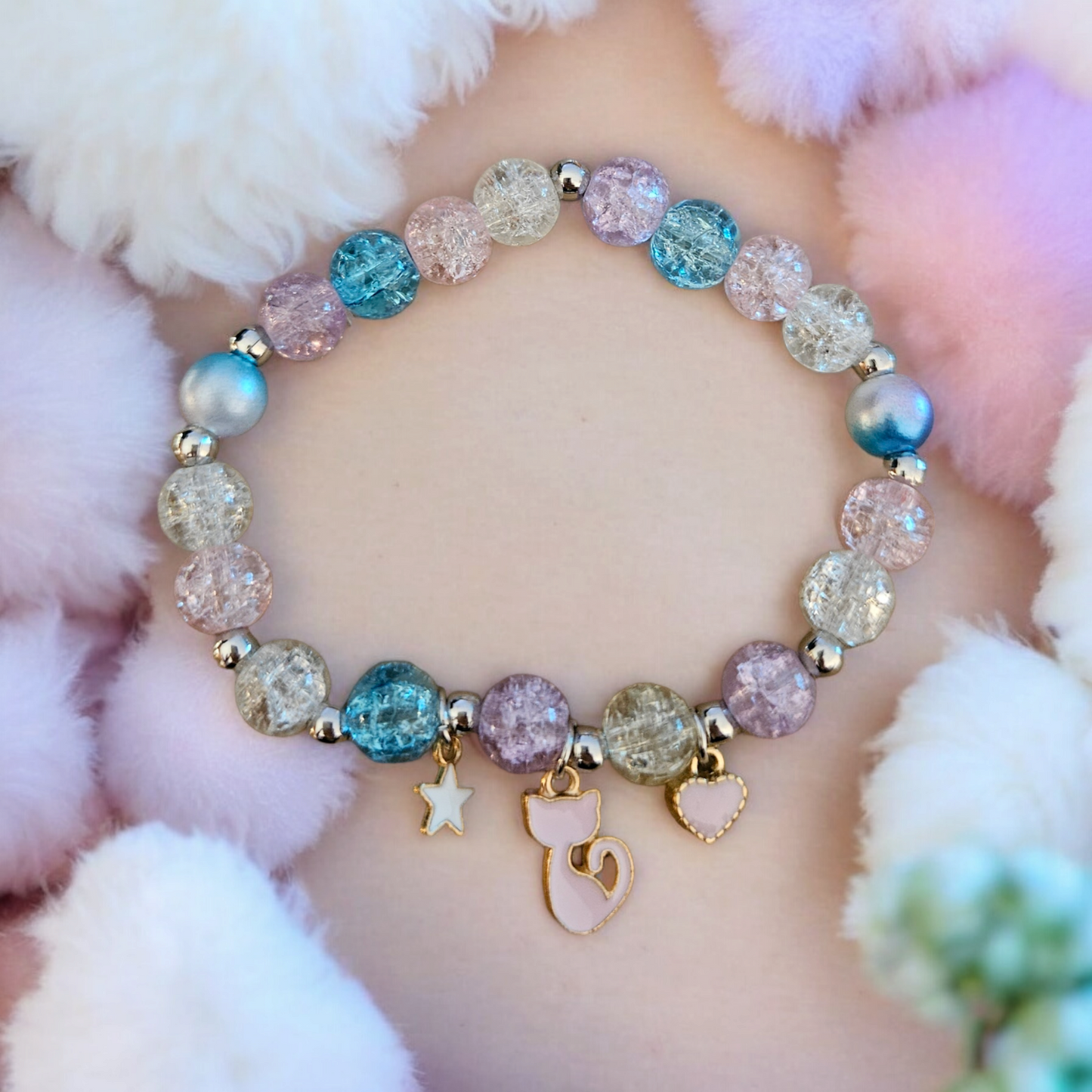 Popcorn Bead Friendship Bracelet ~ Kitty