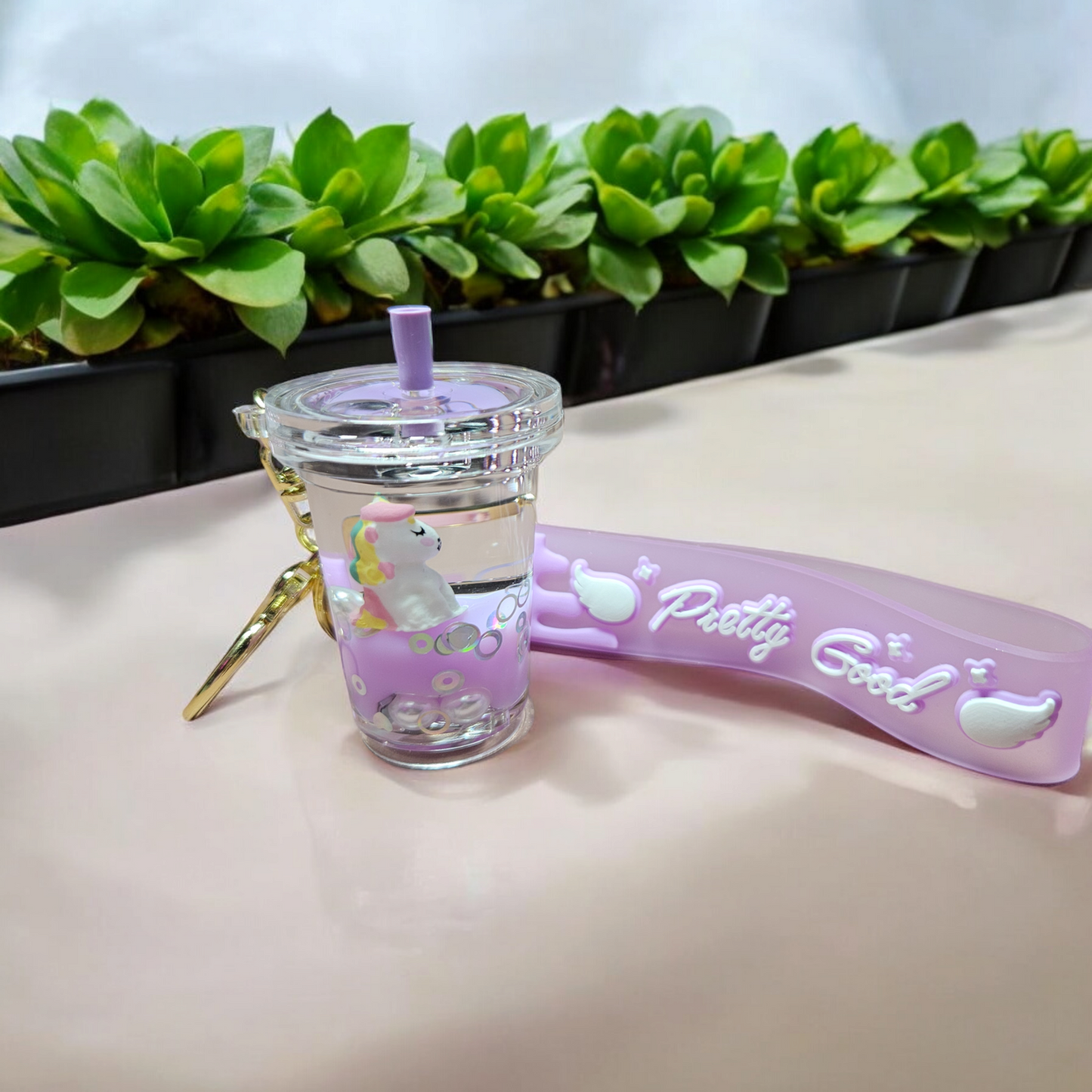 Purple Unicorn Starbies Keychain
