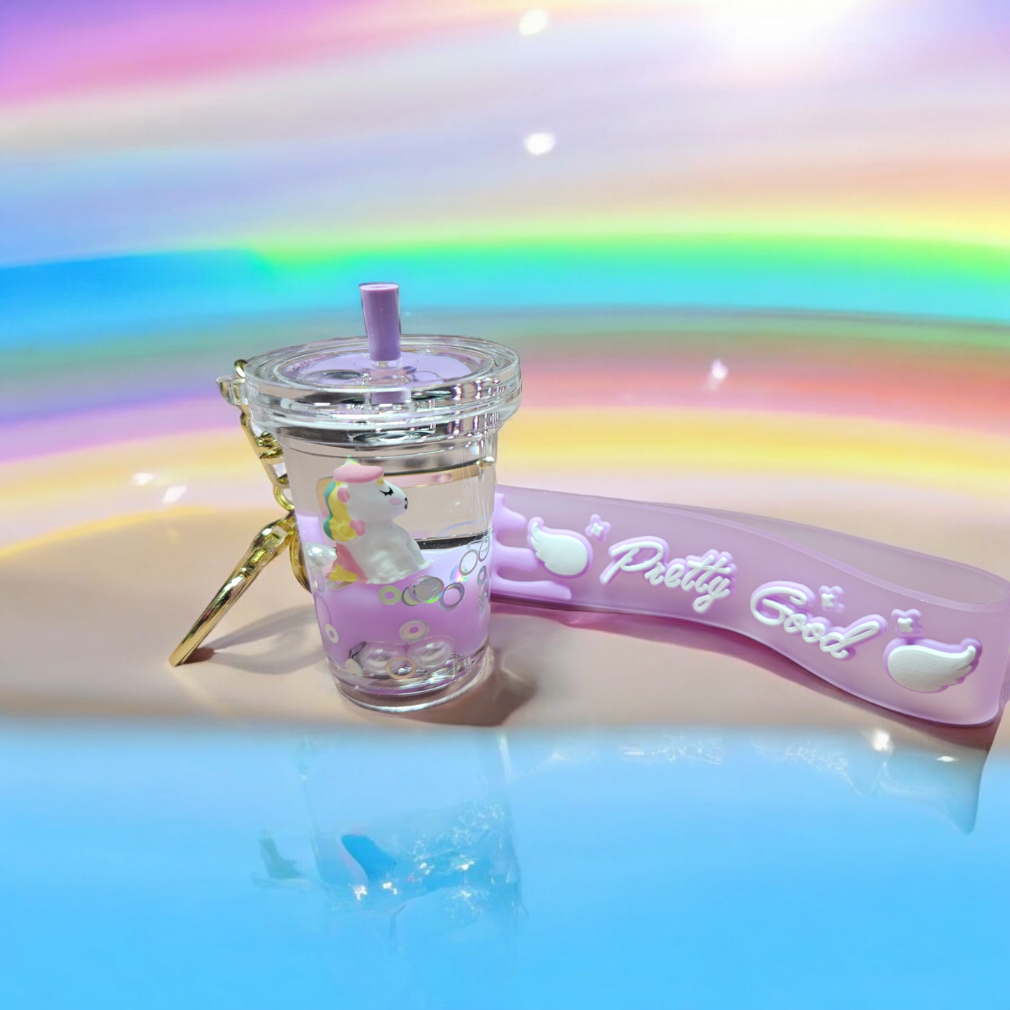 Purple Unicorn Starbies Keychain