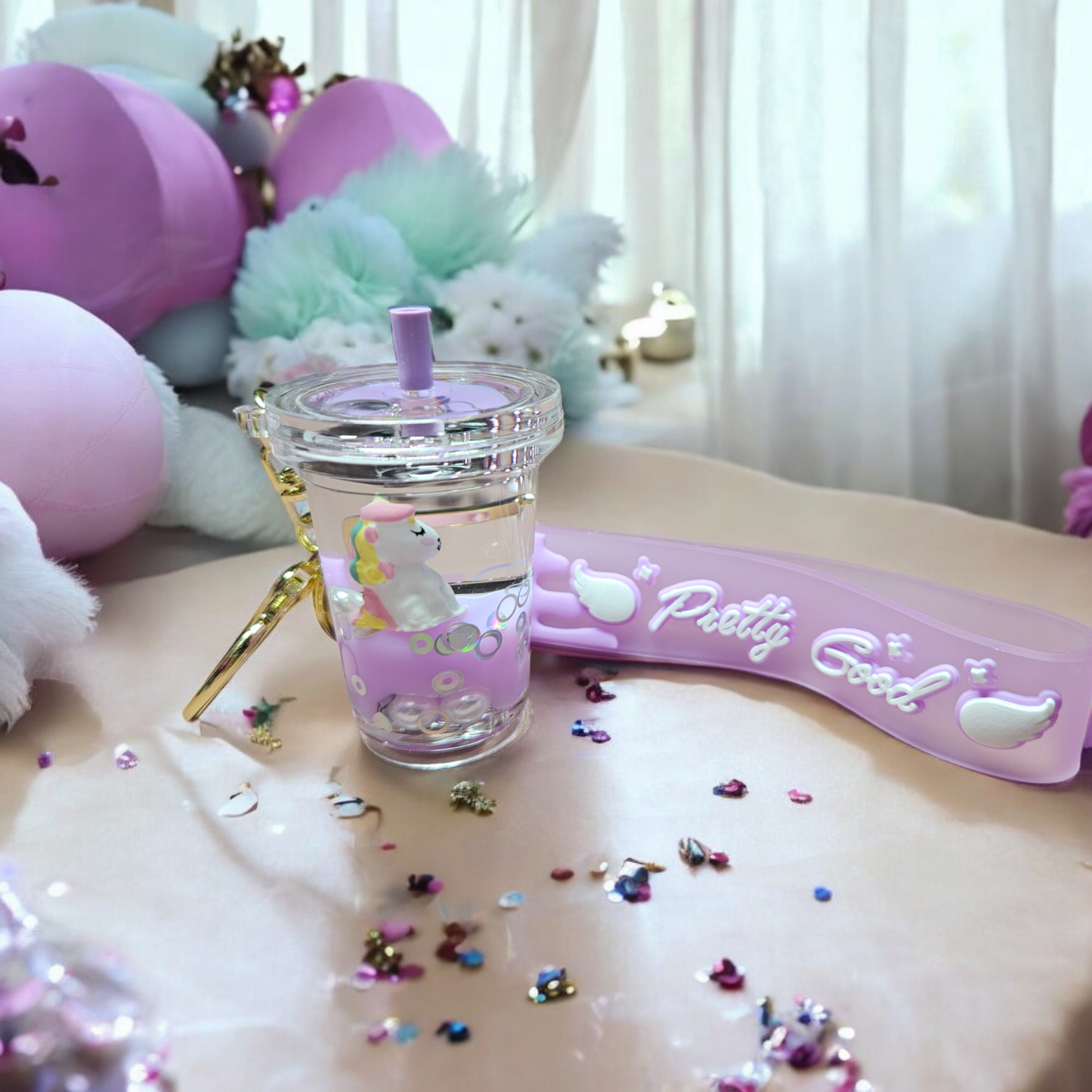 Purple Unicorn Starbies Keychain