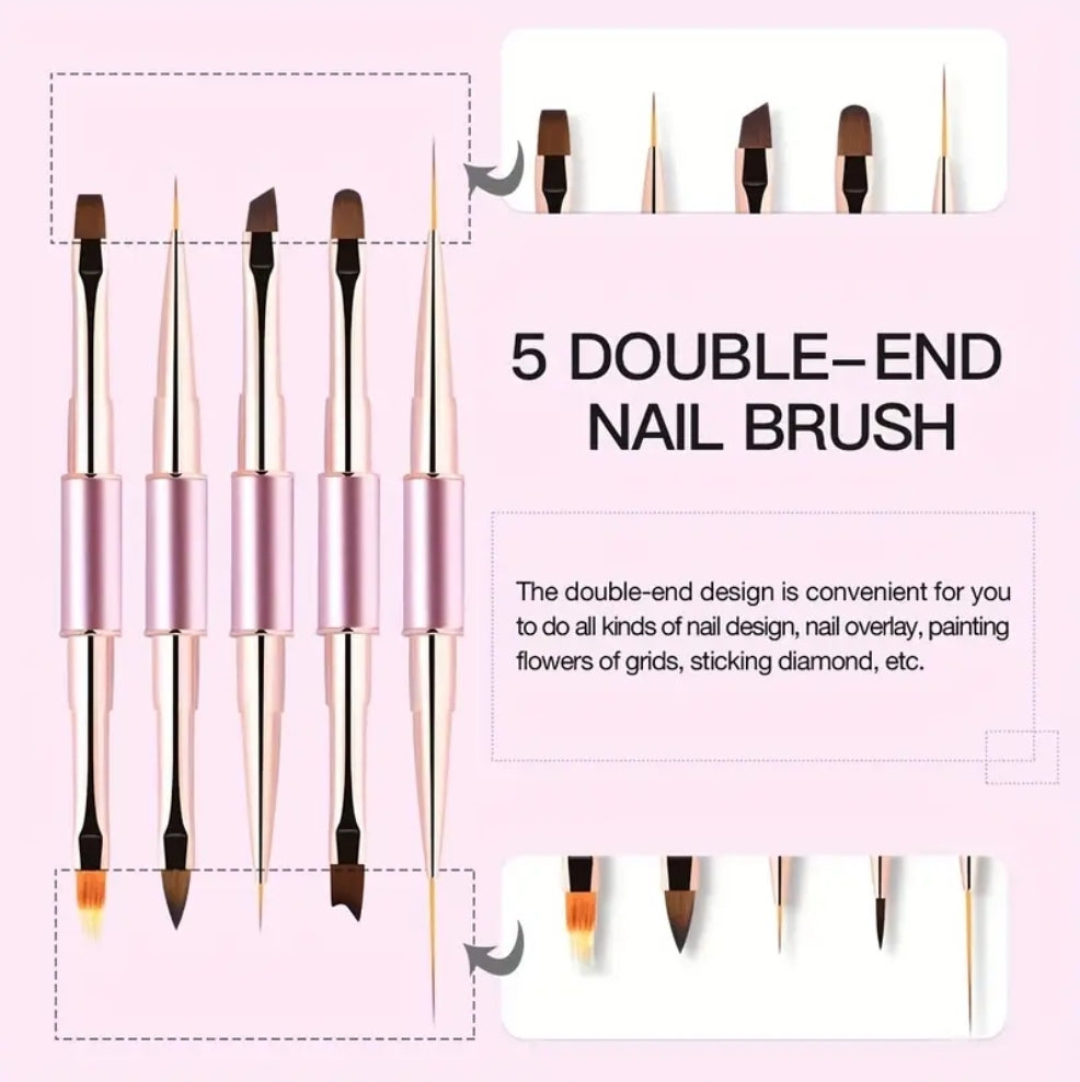 5 Double-Ended Liner Brushes/ Art Brush