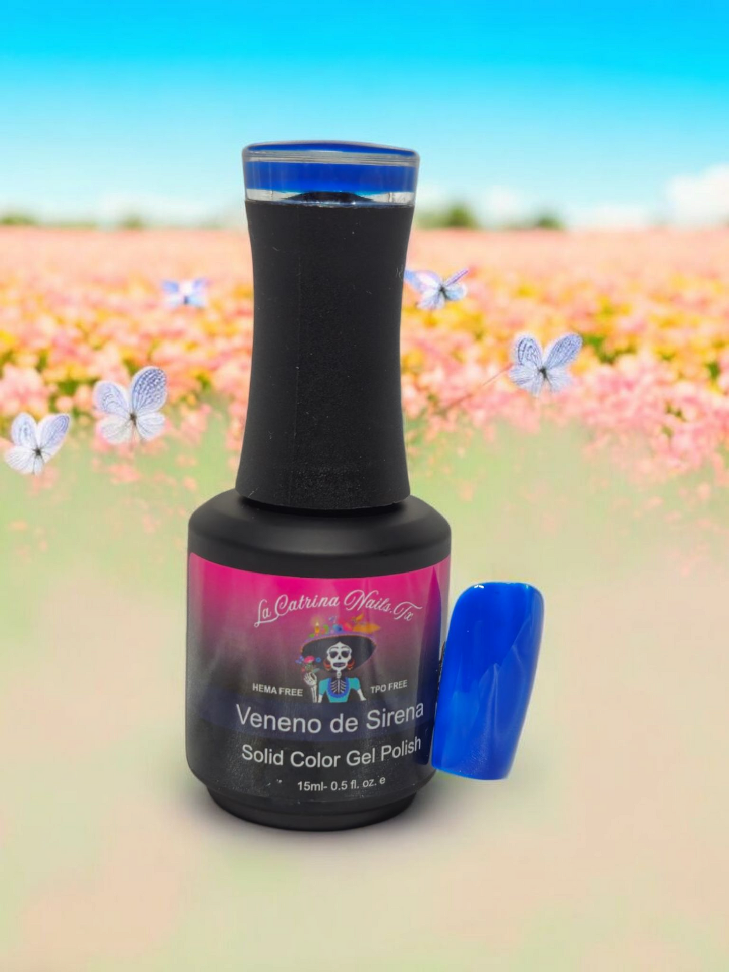 Complete collection of La Catrina Nails.Tx HEMA-free Polishes