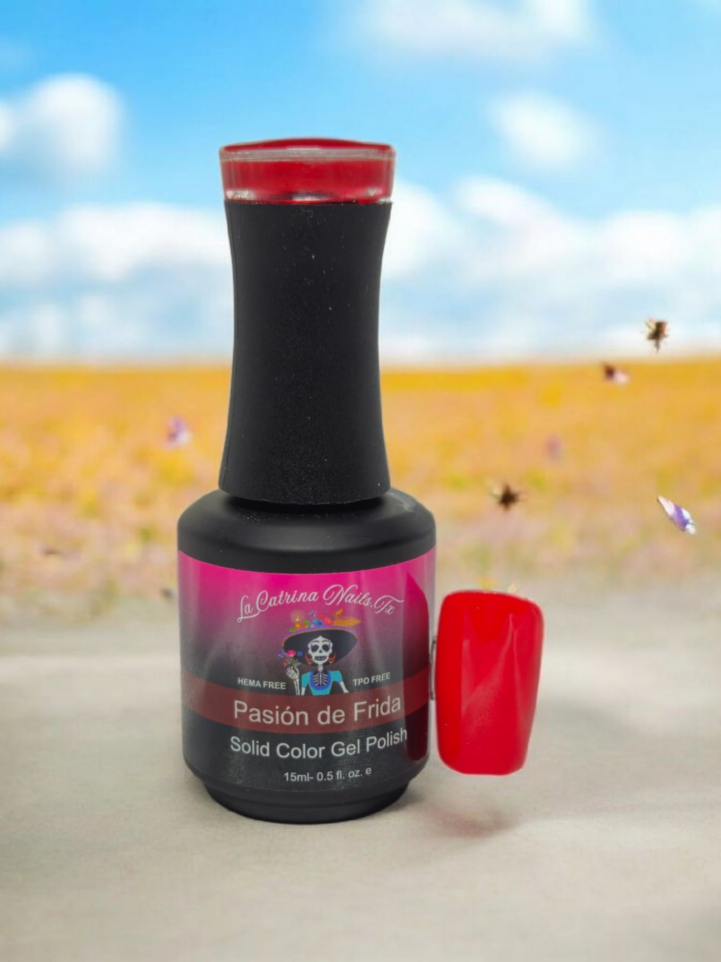 Complete collection of La Catrina Nails.Tx HEMA-free Polishes