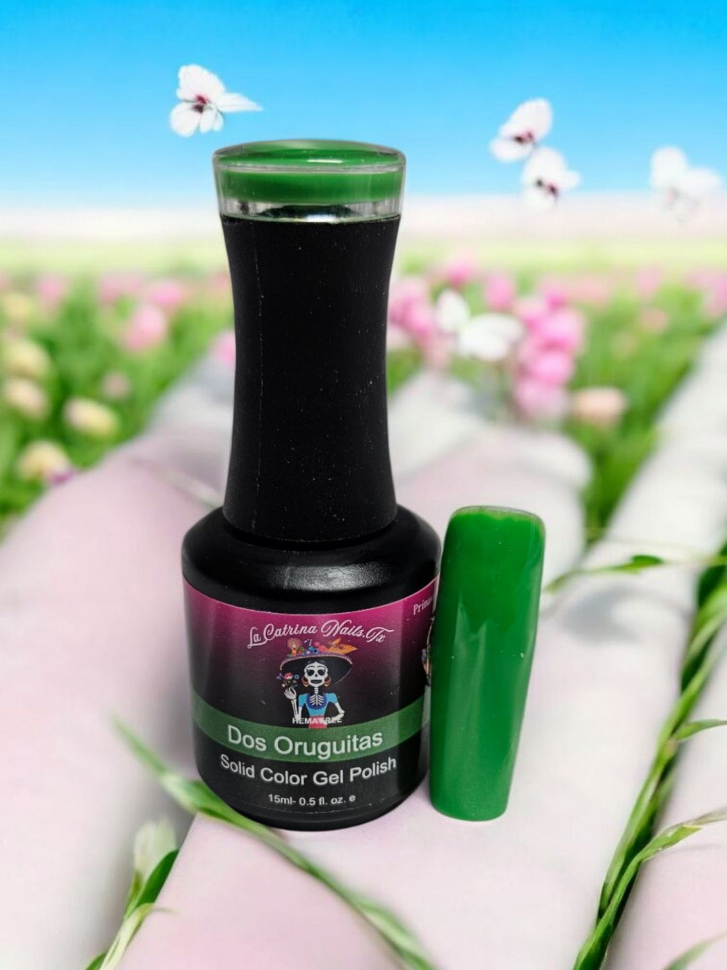 Complete collection of La Catrina Nails.Tx HEMA-free Polishes