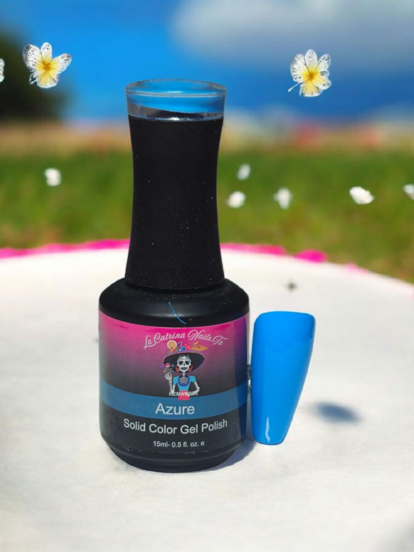 Complete collection of La Catrina Nails.Tx HEMA-free Polishes