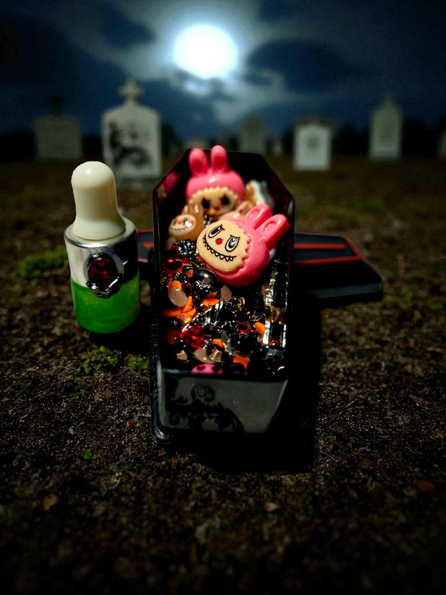 1 Coffin Halloween Nail Charms π