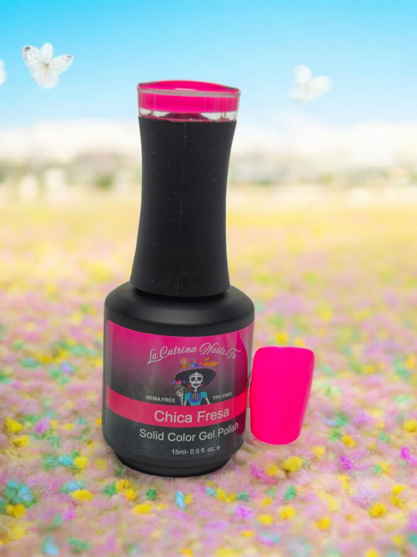 Complete collection of La Catrina Nails.Tx HEMA-free Polishes