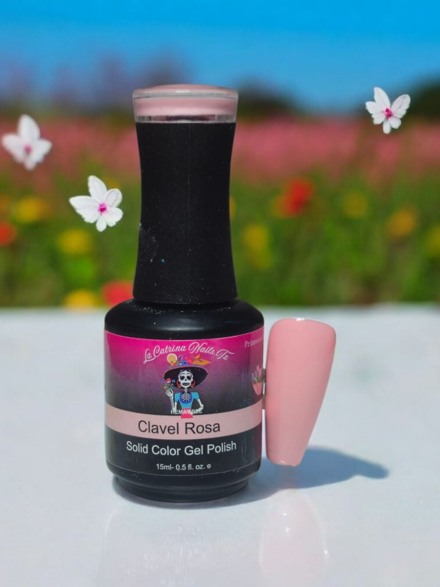 Complete collection of La Catrina Nails.Tx HEMA-free Polishes