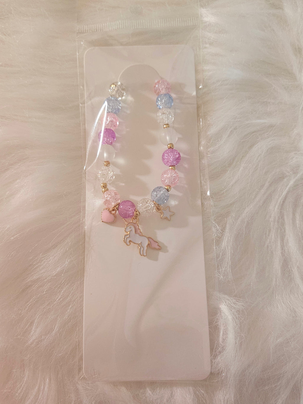 Pulsera de la amistad con cuentas de palomitas de maíz ~ Unicornio