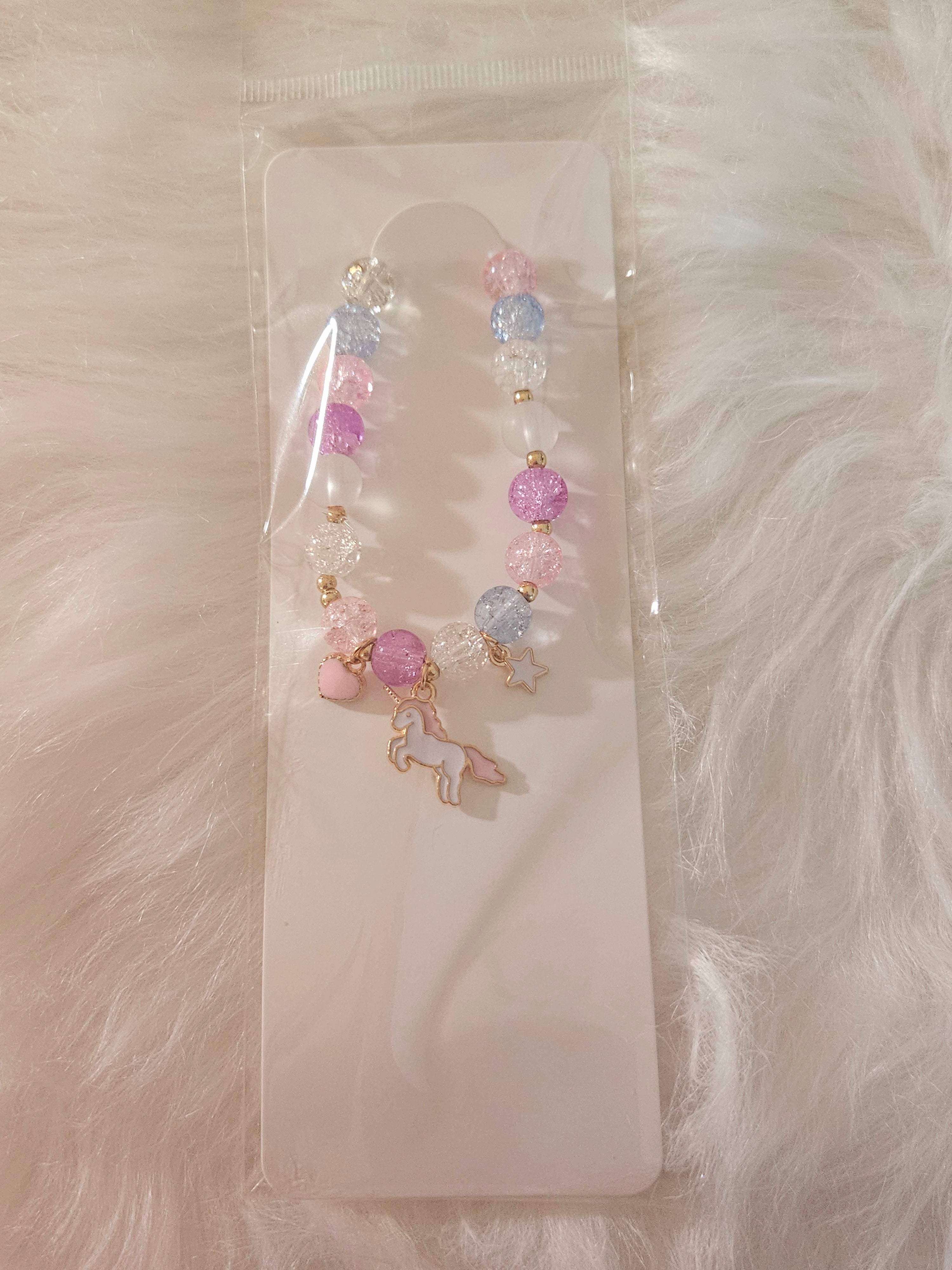 Pulsera de la amistad con cuentas de palomitas de maíz ~ Unicornio
