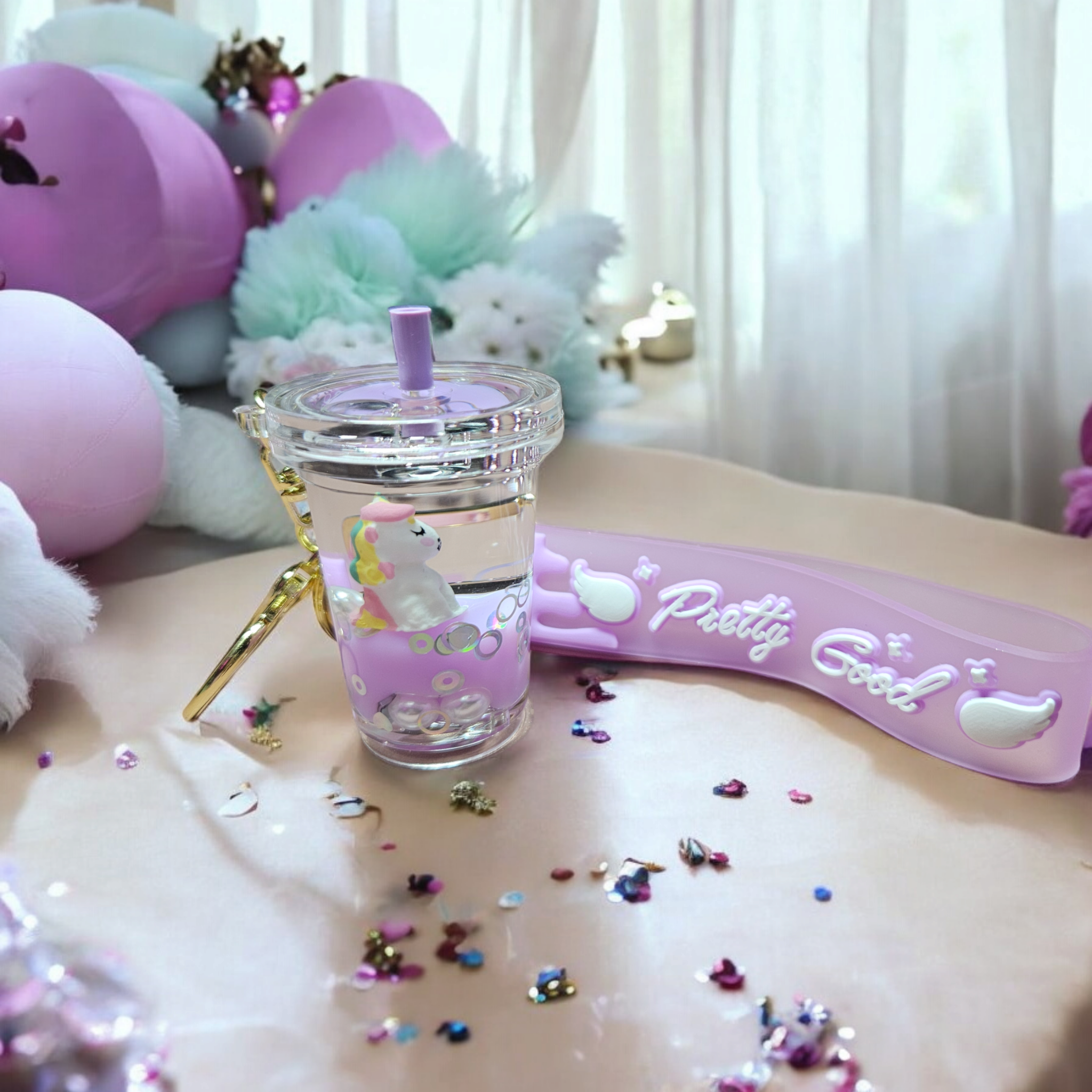 Llavero de unicornio morado Starbies