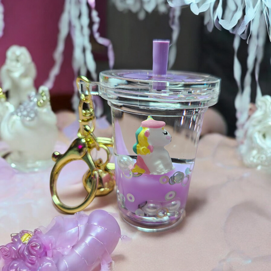 Purple Unicorn Starbies Keychain