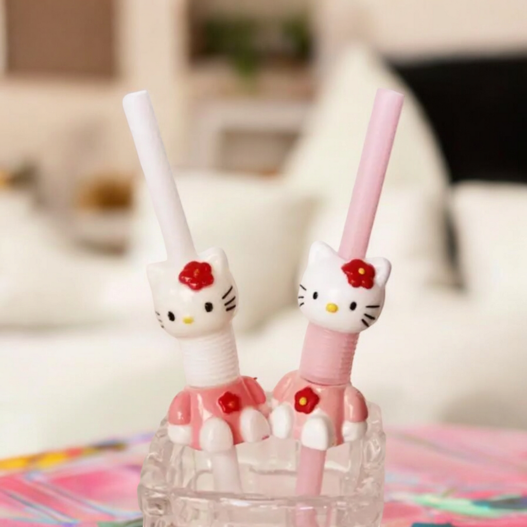 Pajita flexible HK con adorno