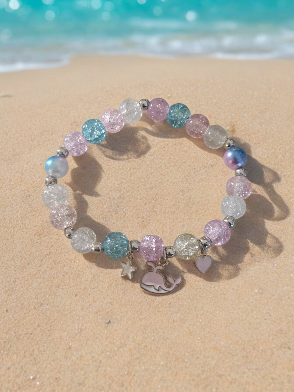 Popcorn Bead Friendship Bracelet ~ Whale