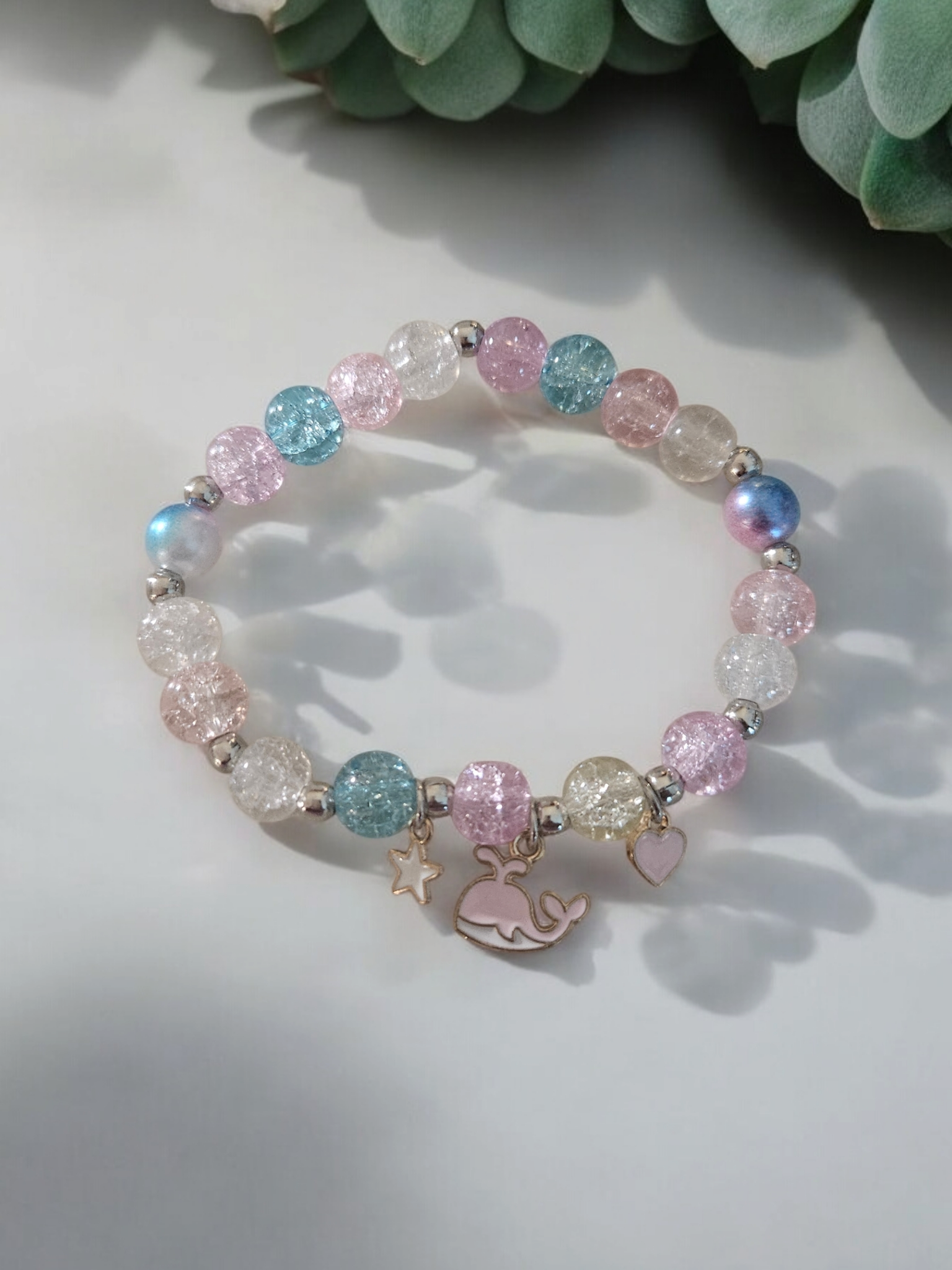 Popcorn Bead Friendship Bracelet ~ Whale