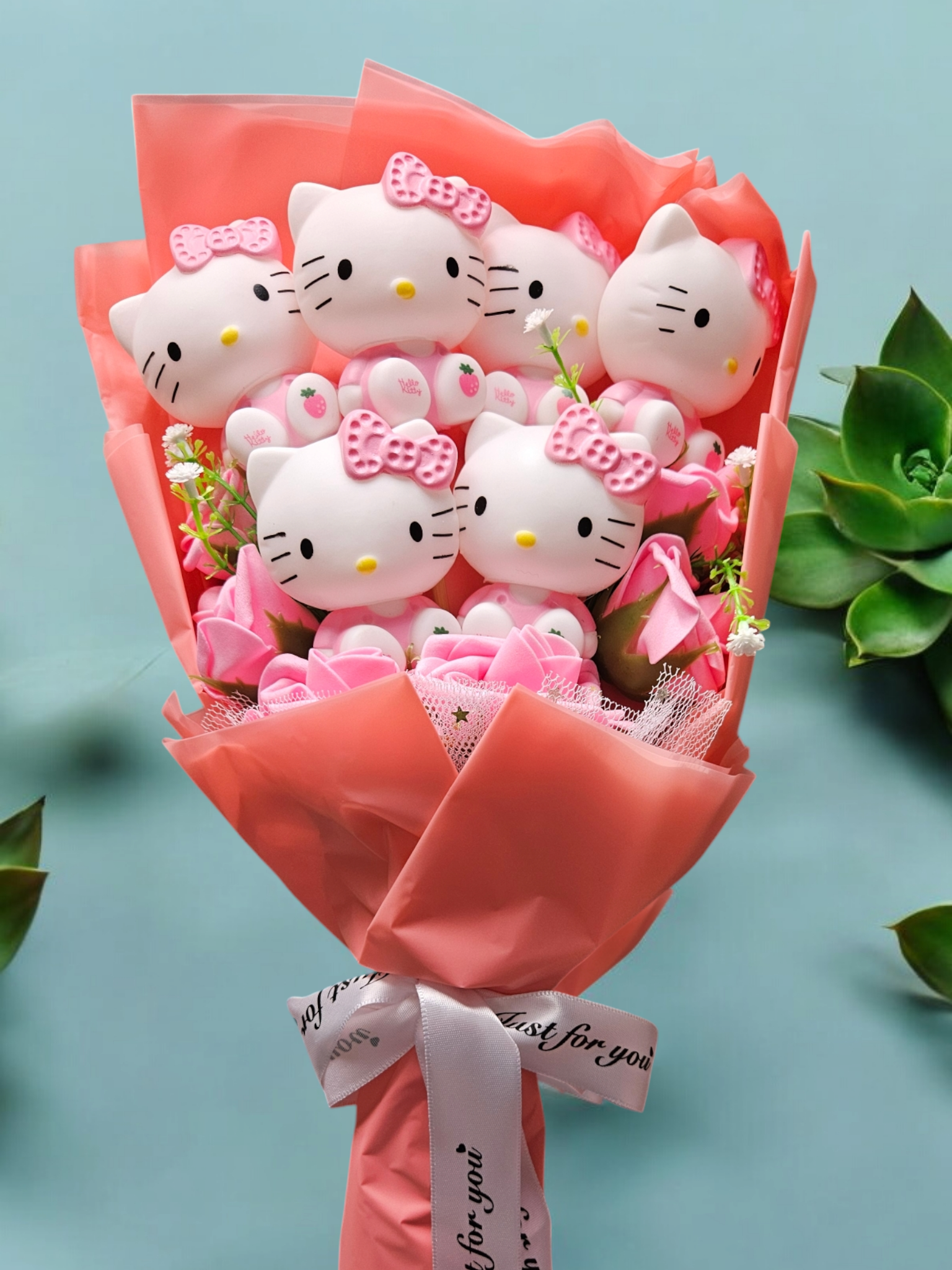 Ramo grande de rosas de jabón rosa