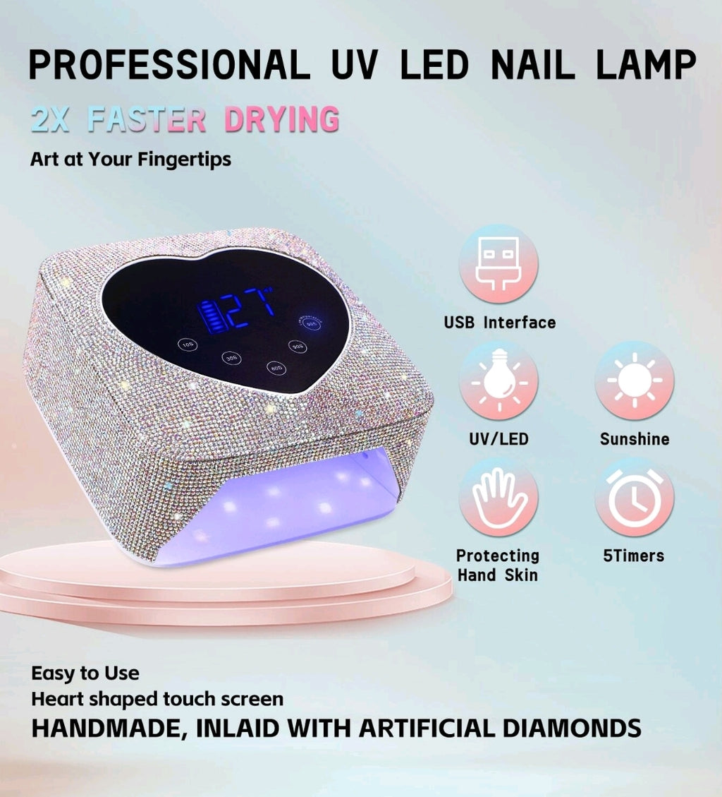 Rechargeable Cordless Rhinestone UV.LED Lamp | Only Black is available
