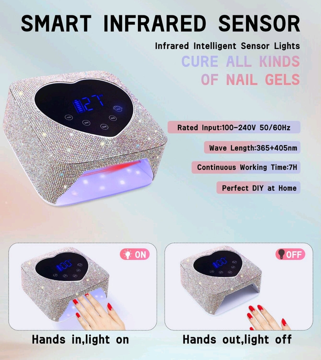 Rechargeable Cordless Rhinestone UV.LED Lamp | Only Black is available