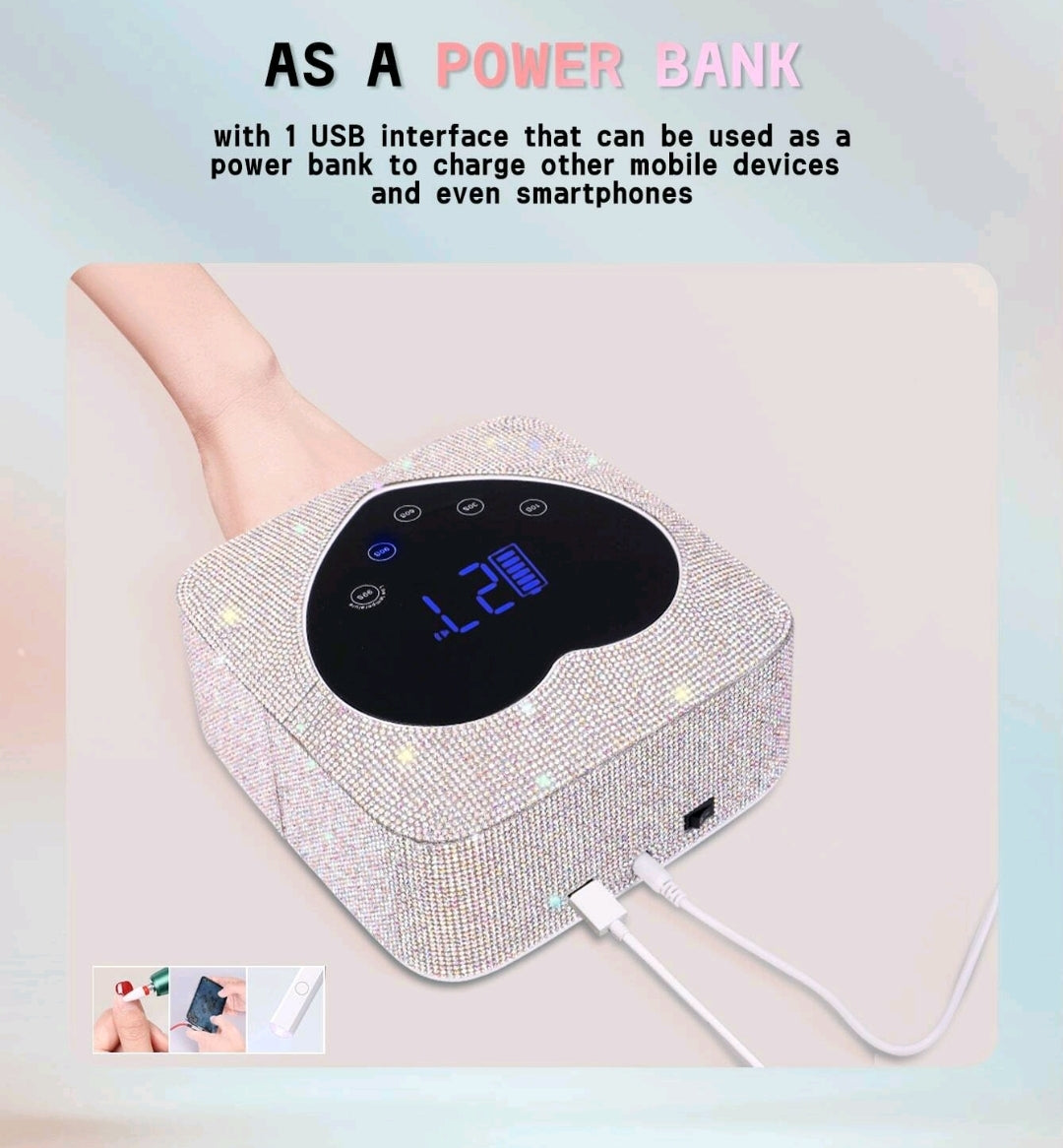 Rechargeable Cordless Rhinestone UV.LED Lamp | Only Black is available