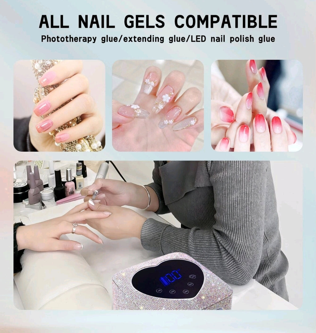 Rechargeable Cordless Rhinestone UV.LED Lamp | Only Black is available