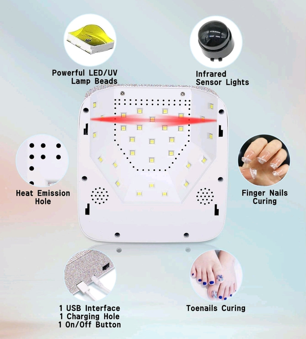 Rechargeable Cordless Rhinestone UV.LED Lamp | Only Black is available