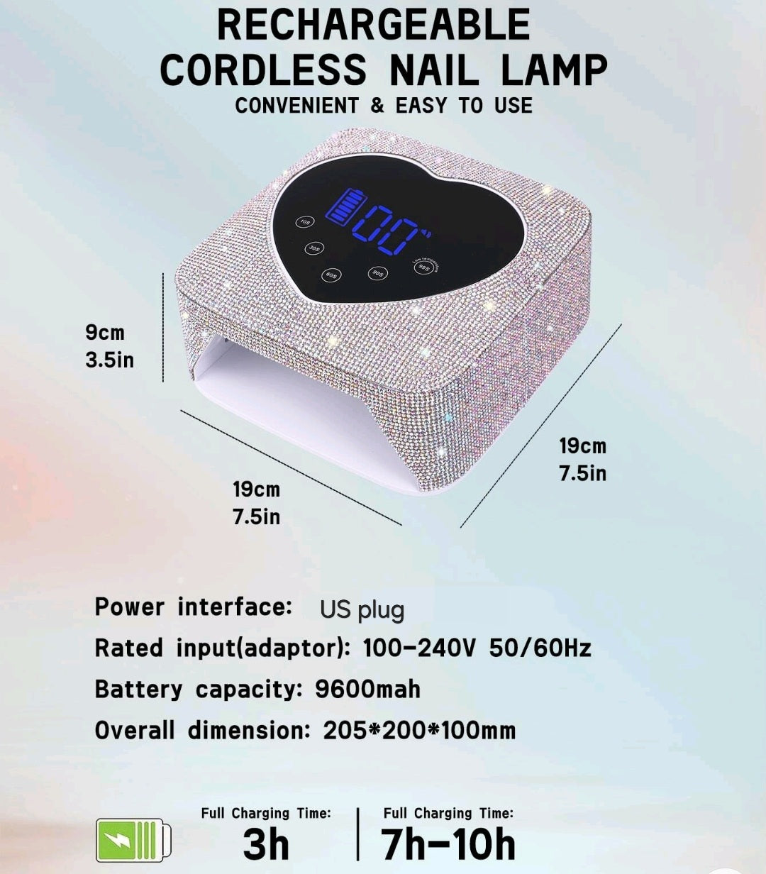 Rechargeable Cordless Rhinestone UV.LED Lamp | Only Black is available