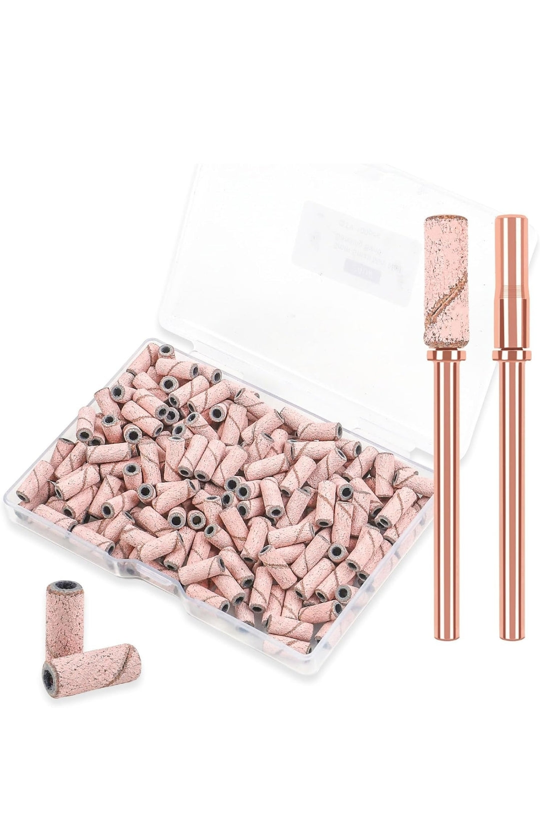 3mm Small Sanding Bands 100 Pcs & 2Pcs Small Mandrel Bit Set for Nail Drill Professional, Upgrade Design 3mm Nail File for Manicures and Pedicure with Stainless Steel Shaft (#180)