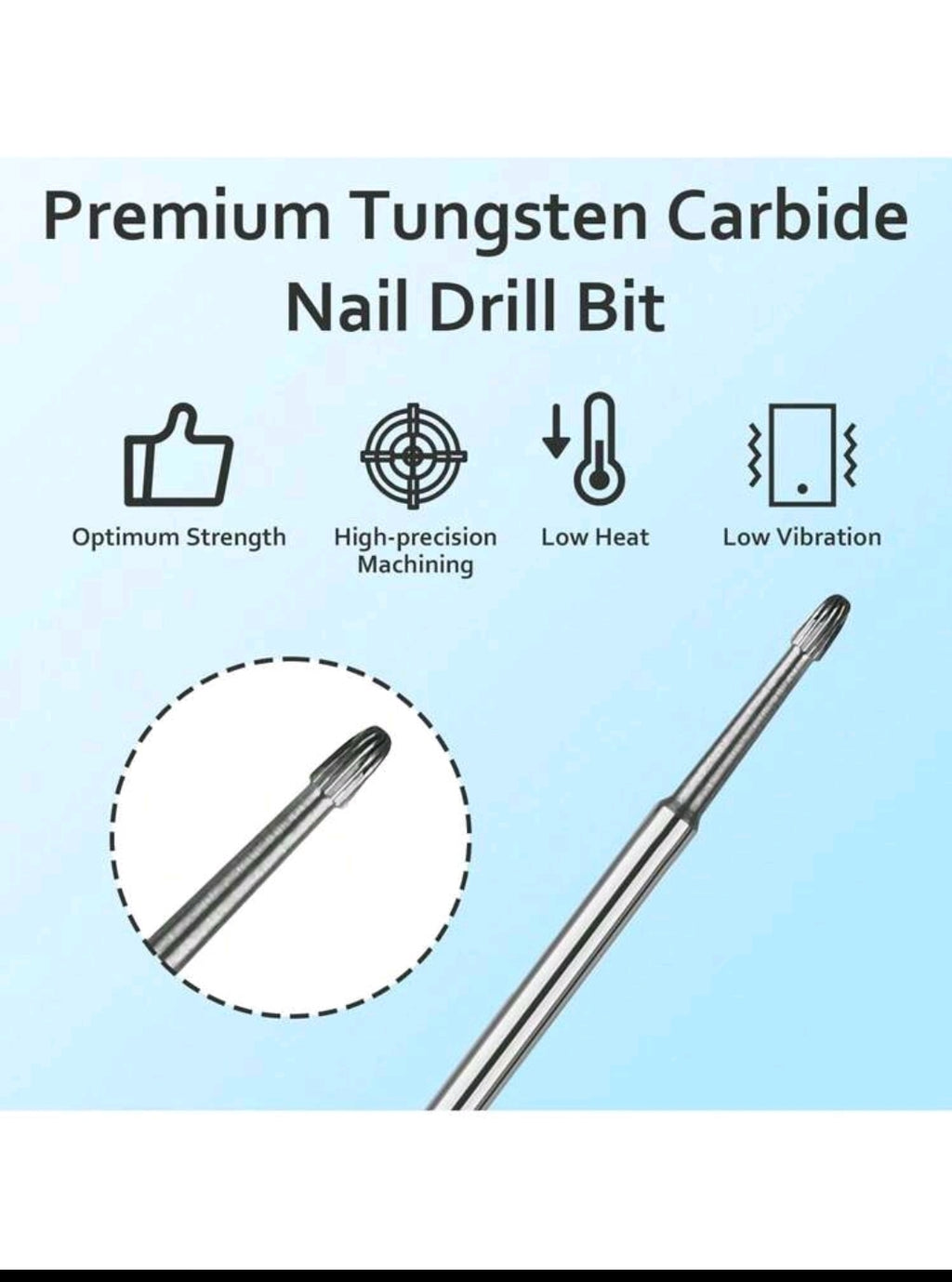 1pc Tungsten Steel Nail Drill Bit For Professional Removal Of Nail Edges, Keratin, Dead Skin, Cuticles And Calluses Wg28