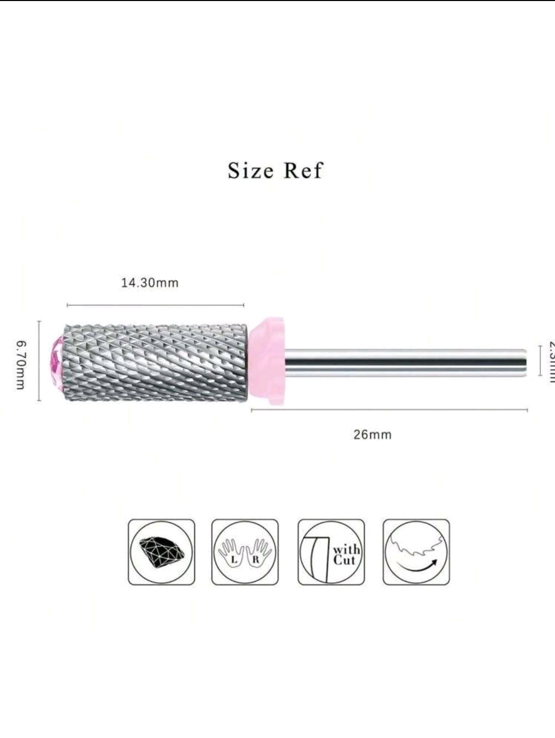 5pc Nail Art Tungsten Steel Drill Bits