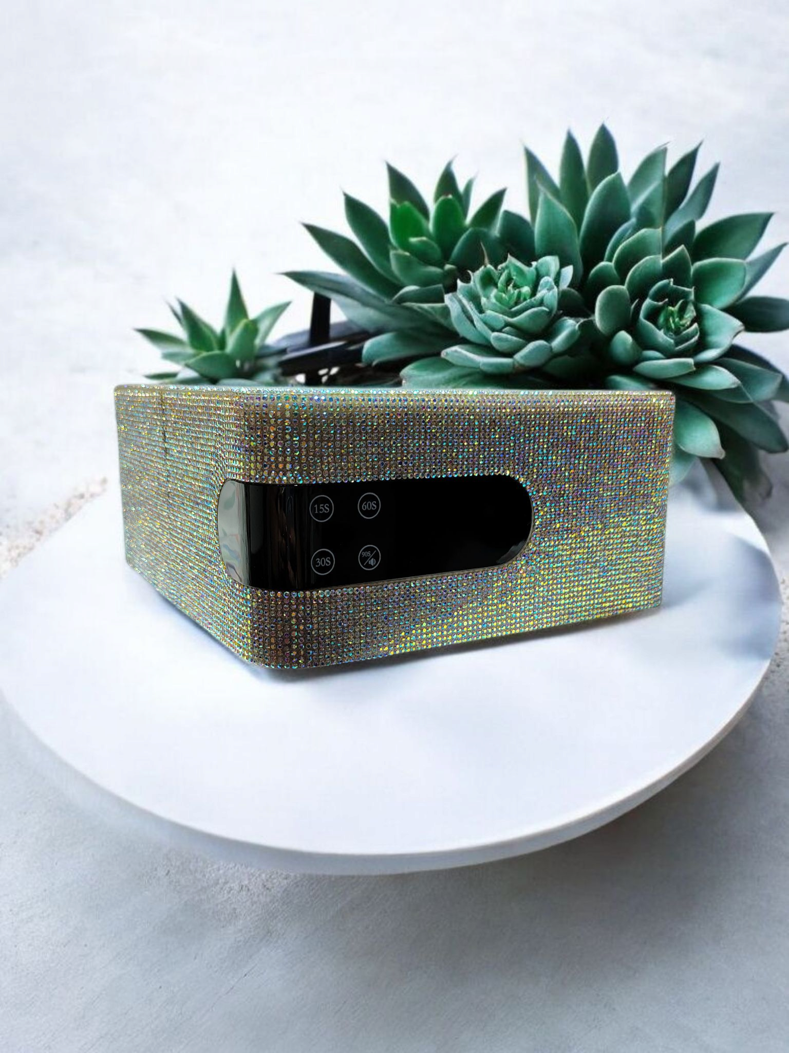 AB Rhinestone Lamp with a Rhinestone Nail Dust Brush