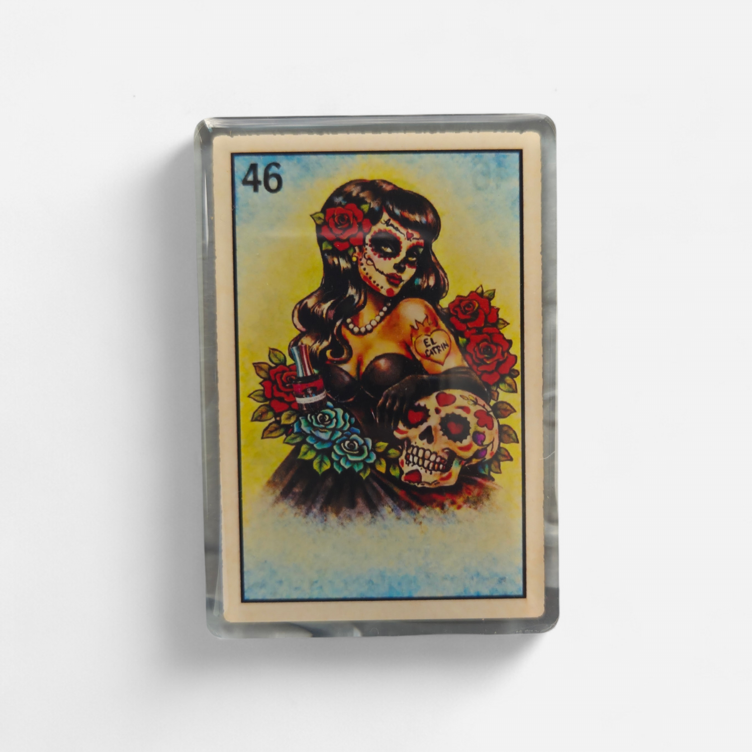 Loteria La Catrina ~ 1 Single Nail Stand ~ Epoxy on 1 side