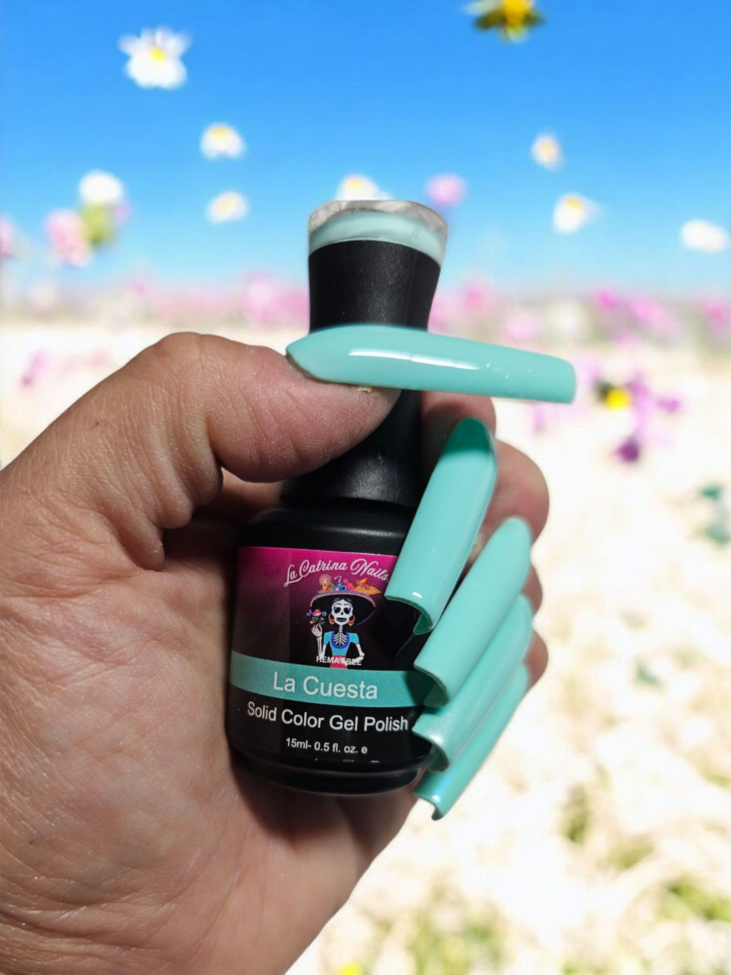 La Catrina Nails.Tx~ Primavera Collection ~ La Cuesta / Teal Blue