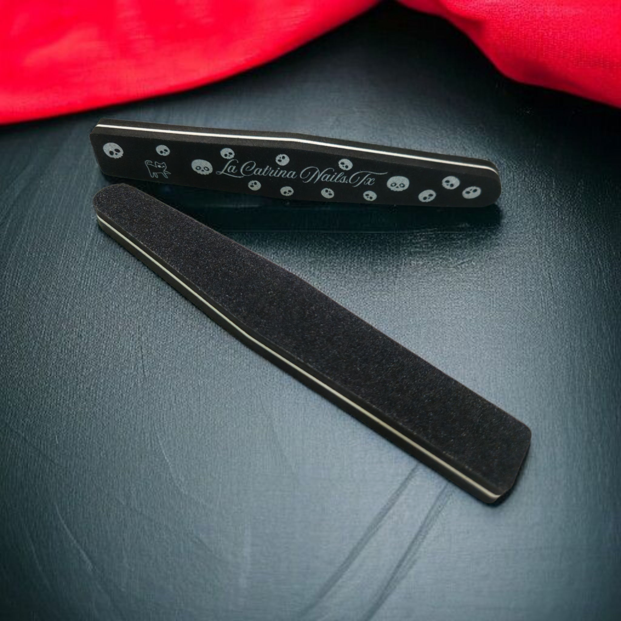 3 Black La Catrina Nails.TX Nail Files