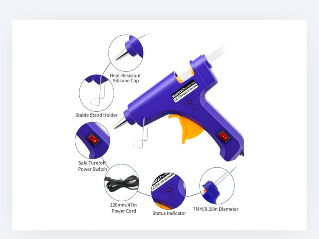 Mini Hot Glue Gun with 10 Glue Sticks