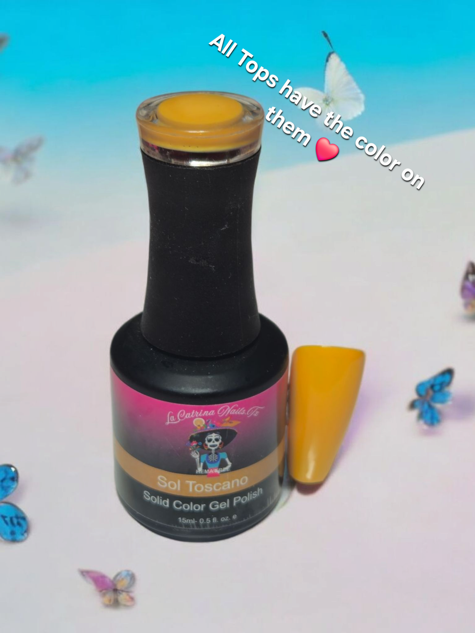 La Catrina Nails.Tx ~ Sol Toscano (Tuscan Sun) Marigold yellow