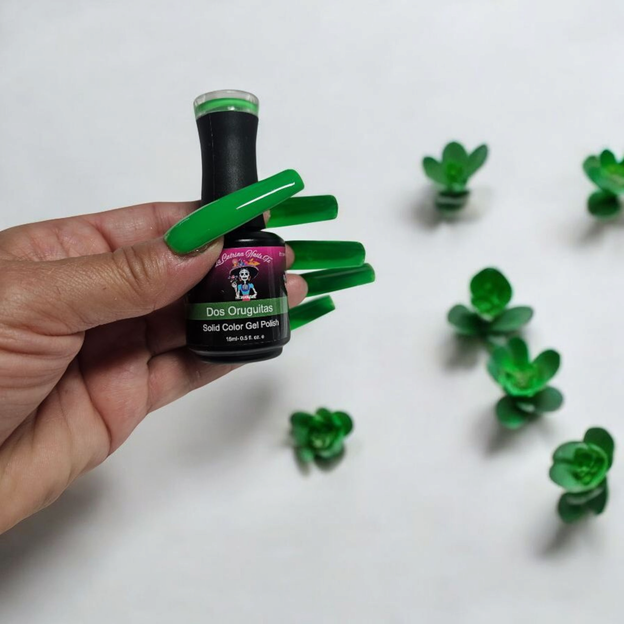 La Catrina Nails.Tx~ Primavera Collection ~ Dos Oruguitas / Spring Green