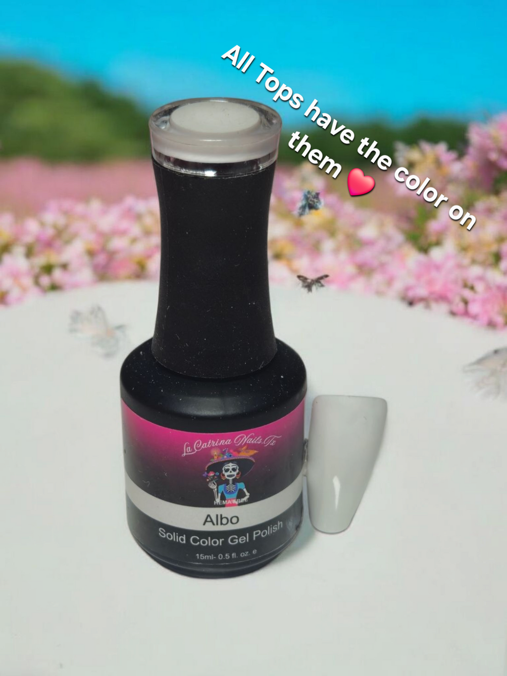 La Catrina Nails.Tx~ Albo y Mas Negro Que La Noche (White and Black) HEMA-free gel polishes