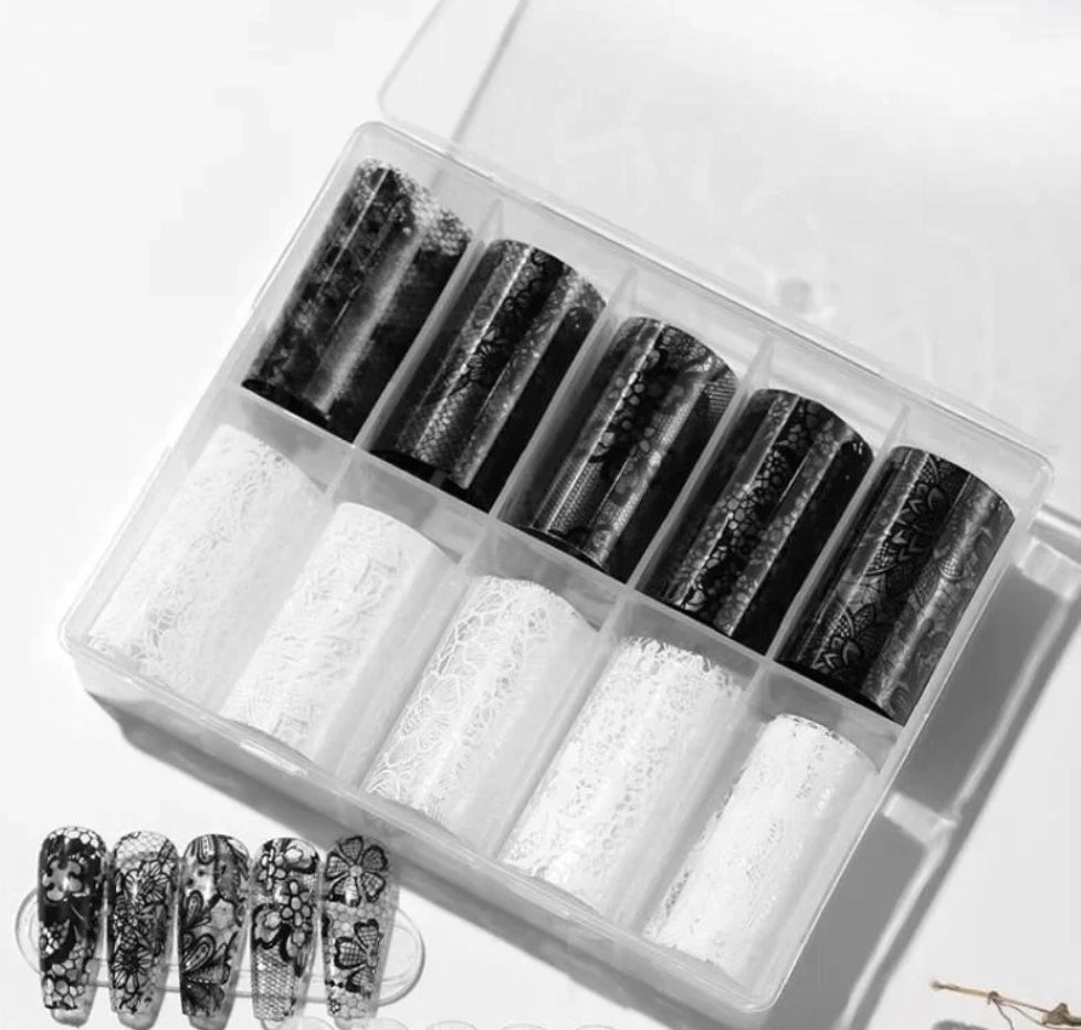 Black and White Lace Foil