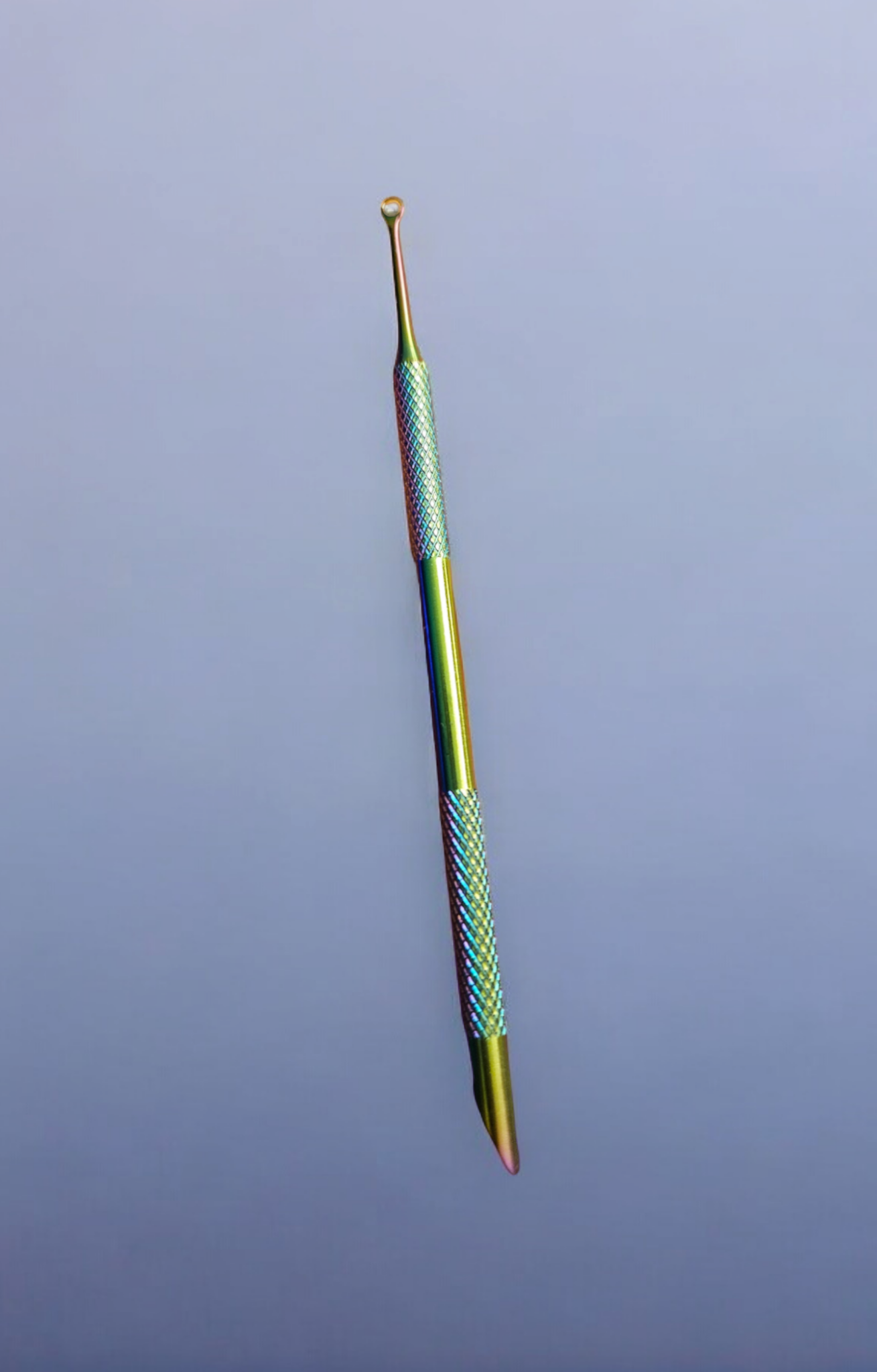 Dual ended cuticle remover and pusher. Slanted and loop