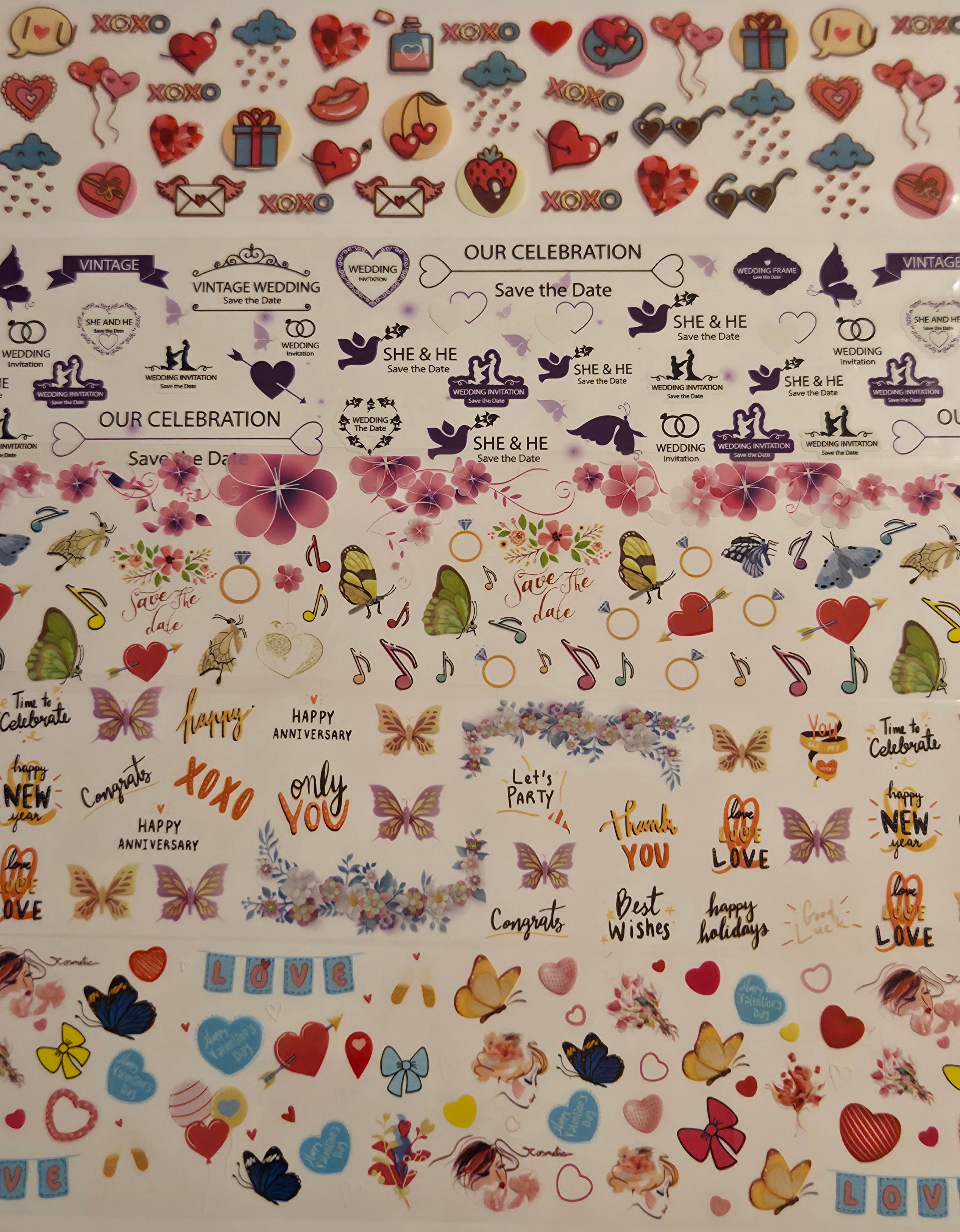 Heart's and Love Transfer Foil