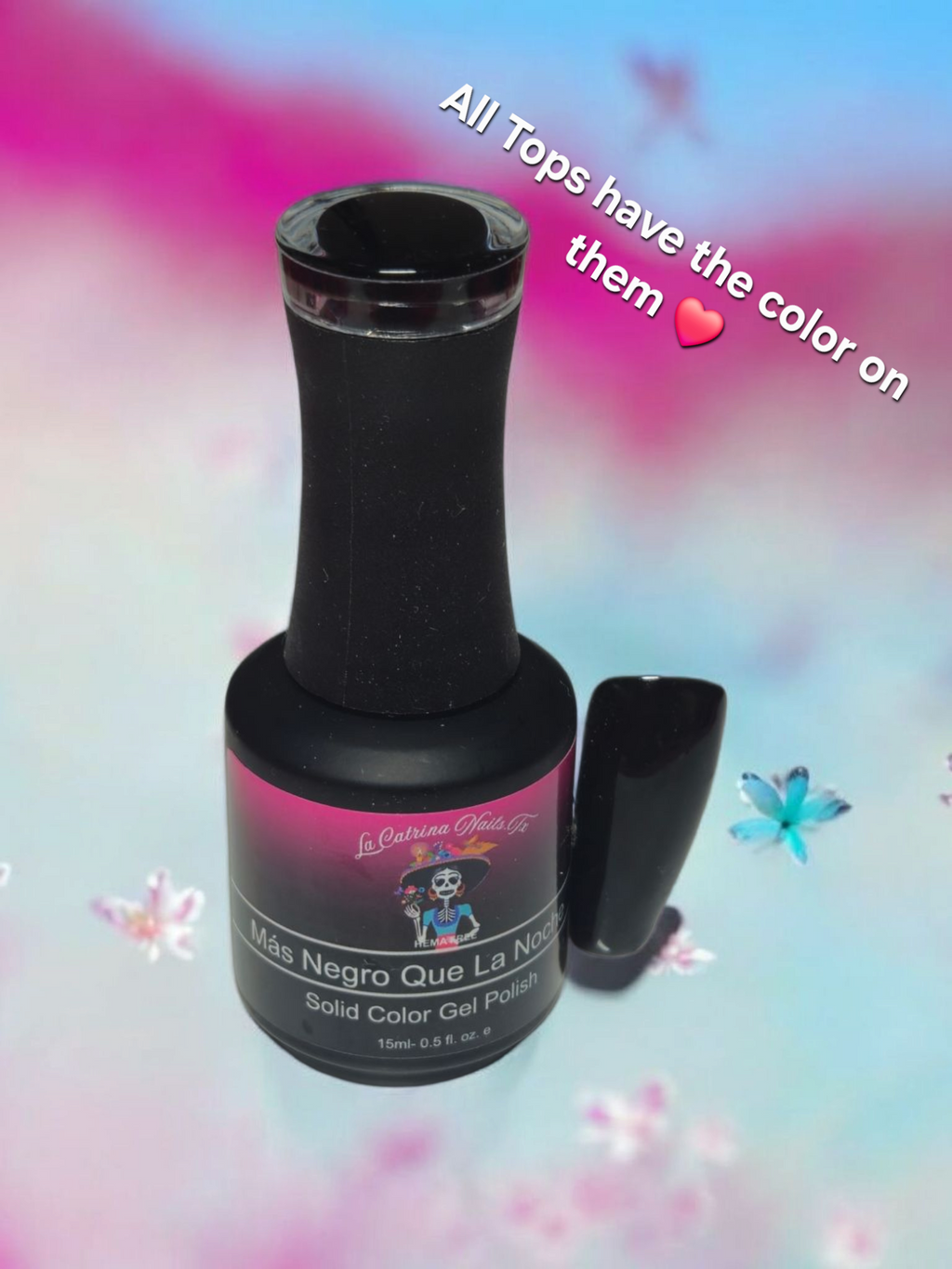 La Catrina Nails.Tx~ Albo y Mas Negro Que La Noche (White and Black) HEMA-free gel polishes