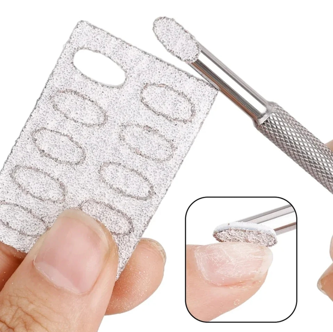 Dual ended cuticle remover and pusher. Slanted and loop