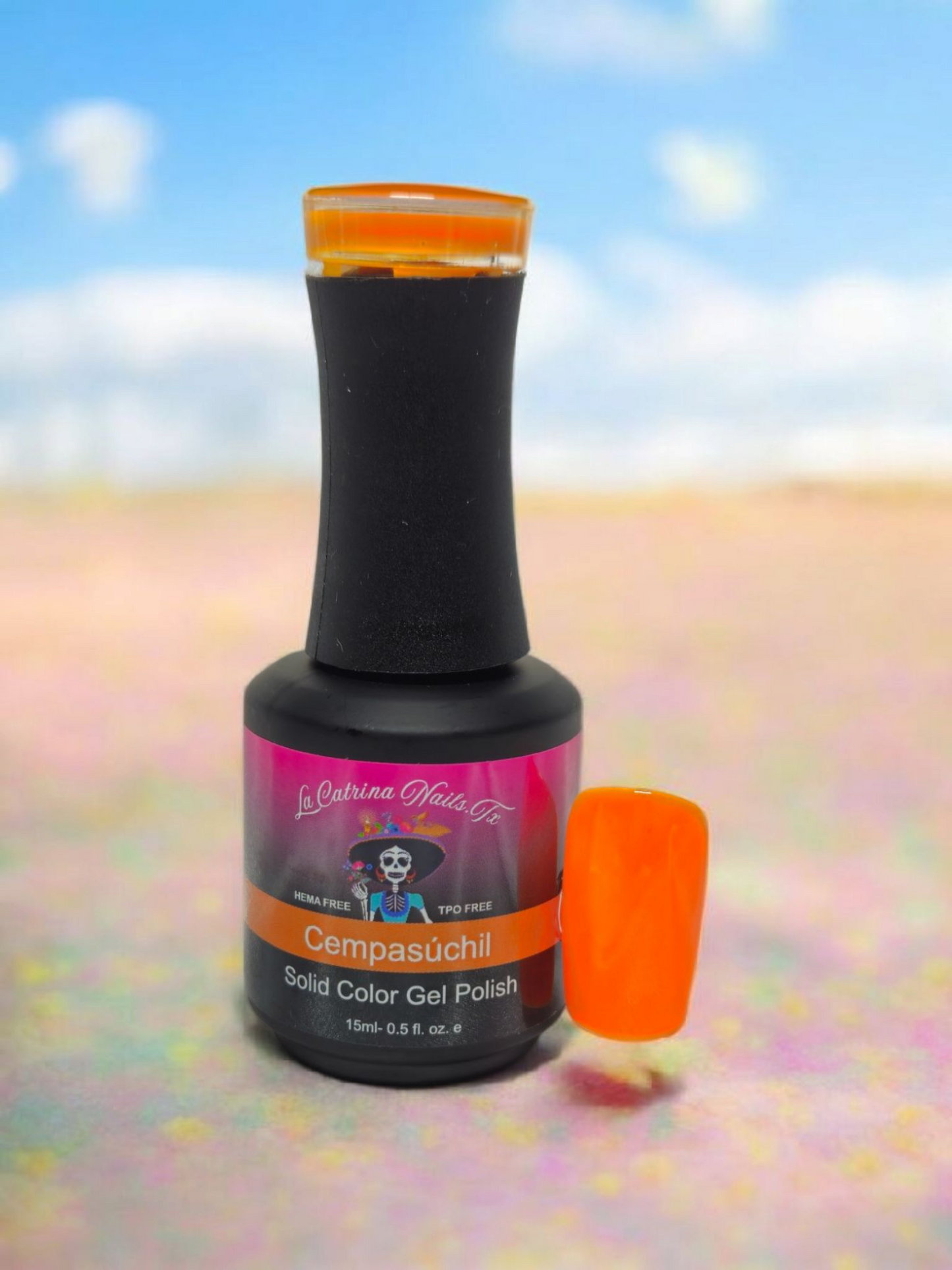 Complete collection of La Catrina Nails.Tx HEMA-free Polishes